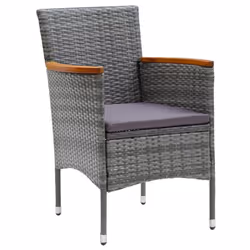 VidaXL 310567 chaise d'extérieur Terrace Siège rembourré Bois d'acacia, Polyester, Polyuréthane, Acier Gris
