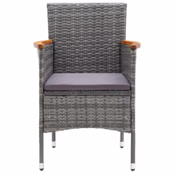 VidaXL 310567 chaise d'extérieur Terrace Siège rembourré Bois d'acacia, Polyester, Polyuréthane, Acier Gris