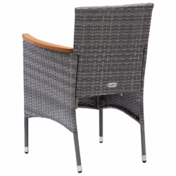 VidaXL 310567 chaise d'extérieur Terrace Siège rembourré Bois d'acacia, Polyester, Polyuréthane, Acier Gris - Vue supplémentaire 5