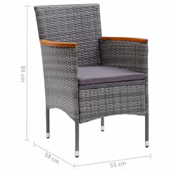 VidaXL 310567 chaise d'extérieur Terrace Siège rembourré Bois d'acacia, Polyester, Polyuréthane, Acier Gris - Vue supplémentaire 7