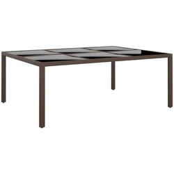Vidaxl - Table de jardin avec dessus en verre Marron 200x150x75 cm Rotin