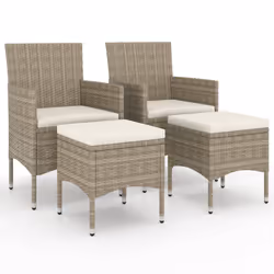 VidaXL 310612, Terrace, Siège rembourré, Polyester, Polyuréthane, Acier, Crème, Blanc, 530 mm, 580 mm