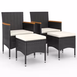 VidaXL 310614, Terrace, Siège rembourré, Bois d'acacia, Polyester, Polyuréthane, Acier, Crème, Blanc, 530 mm, 580 mm