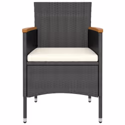 VidaXL 310614 chaise d'extérieur Terrace Siège rembourré Bois d'acacia, Polyester, Polyuréthane, Acier Crème, Blanc - Vue supplémentaire 4