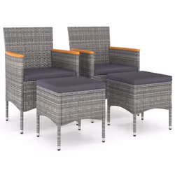 VidaXL 310615, Terrace, Siège rembourré, Bois d'acacia, Polyester, Polyuréthane, Acier, Gris, 530 mm, 580 mm