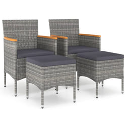 VidaXL 310615 chaise d'extérieur Terrace Siège rembourré Bois d'acacia, Polyester, Polyuréthane, Acier Gris