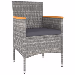 VidaXL 310615 chaise d'extérieur Terrace Siège rembourré Bois d'acacia, Polyester, Polyuréthane, Acier Gris