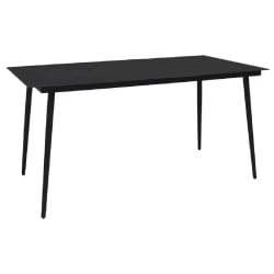 vidaXL Table à dîner de jardin acier et verre noir