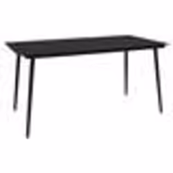 vidaXL Table à dîner de jardin Noir 190x90x74 cm Acier et verre - TU