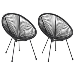 VidaXL 312164 chaise d'extérieur Terrace Polyvinyl chloride (PVC), Rotin, Acier Noir