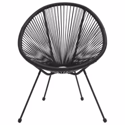 VidaXL 312164 chaise d'extérieur Terrace Polyvinyl chloride (PVC), Rotin, Acier Noir