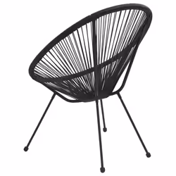 VidaXL 312164 chaise d'extérieur Terrace Polyvinyl chloride (PVC), Rotin, Acier Noir - Vue supplémentaire 4