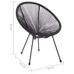 VidaXL 312164 chaise d'extérieur Terrace Polyvinyl chloride (PVC), Rotin, Acier Noir - Vue supplémentaire 7