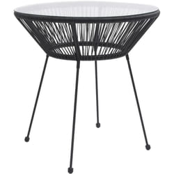 Vidaxl - Table à manger de jardin Noir Ø70x74 cm Rotin et verre