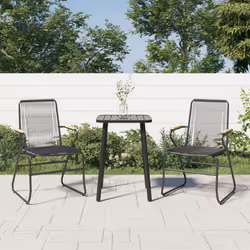 VidaXL 312173 chaise d'extérieur Terrace Polyvinyl chloride (PVC), Acier, Teck