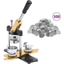 Vidaxl - Machine à badges avec 500 pièces de bouton à épingle 37 mm