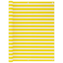 vidaXL Écran de balcon Jaune et blanc 120x600 cm PEHD - TU
