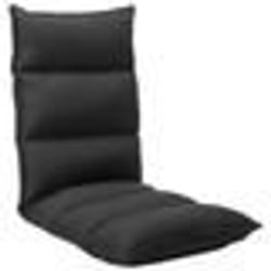 vidaXL Chaise pliable de sol Noir Tissu - TU