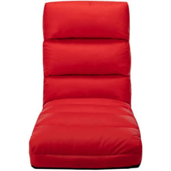 vidaXL Chaise pliable de sol Rouge Similicuir