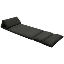 Vidaxl - Chaise pliable de sol Noir Microfibre