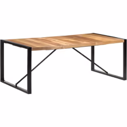 Cette élégante table de salle à manger en bois de style industriel donne un aspect distinctif à votre cuisine ou salle à mang ...