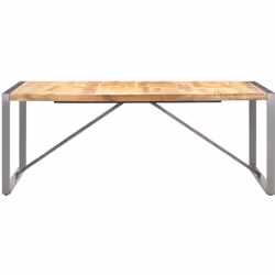 Cette table à manger en bois ajoute une touche industrielle à votre salle à manger et à votre cuisine. Cette table de salle à ...