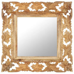 vidaXL Miroir marron 50x50 cm Bois de manguier