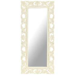 Vidaxl - Miroir sculpté à la main Blanc 110x50cm Bois de manguier massif