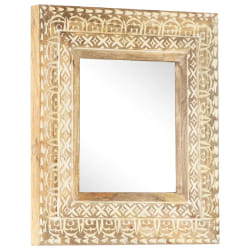 vidaXL Miroir sculpté à la main - Bois de manguier