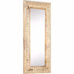 Ce miroir en bois sculpté à la main est plus qu'un objet pratique quotidien; c'est aussi une décoration attrayante pour votre ...