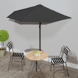 Parasol de balcon avec mât en aluminium Noir 270x144x222cm Demi Vidaxl
