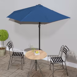 vidaXL Parasol de balcon avec mât en aluminium Bleu 270x144x222cm Demi - TU