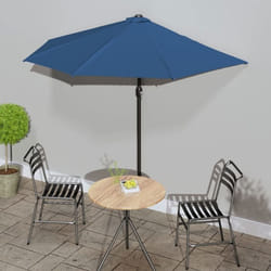 vidaXL Parasol de balcon avec mât en aluminium Bleu 270x144x222cm Demi - TU