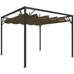 Vidaxl - Chapiteau de jardin avec auvent rétractable 3x3m Taupe 180 g/m²