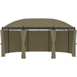 Vidaxl - Belvédère avec rideaux 520x349x255 cm Taupe 180 g/m²
