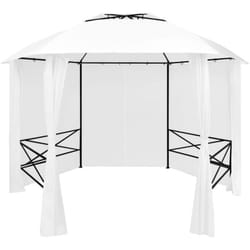 Chapiteau de jardin avec rideaux 360x312x265 cm Blanc 180 g/m²