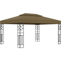 Vidaxl - Tonnelle avec double toit 3x4 m Taupe 180 g/m²