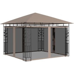 Vidaxl - Belvédère avec moustiquaire 3x3x2,73 m Taupe 180 g/m²