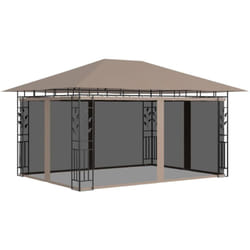 Vidaxl - Belvédère avec moustiquaire 4x3x2,73 m Taupe 180 g/m≤
