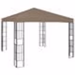 vidaXL Belvédère 3x3 m Taupe - TU