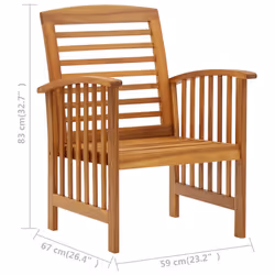 VidaXL 310256 chaise d'extérieur Terrace Bois d'acacia - Vue supplémentaire 8