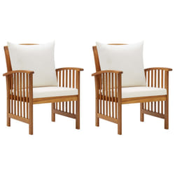 VidaXL 310257 chaise d'extérieur Terrace Siège rembourré Bois d'acacia Crème, Blanc