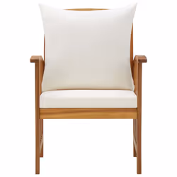 VidaXL 310257 chaise d'extérieur Terrace Siège rembourré Bois d'acacia Crème, Blanc