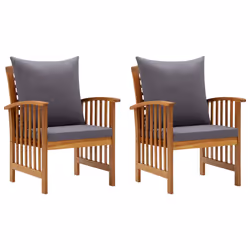 VidaXL 310258, Terrace, Siège rembourré, Bois d'acacia, Gris, Polyester, 590 mm