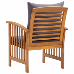 VidaXL 310258 chaise d'extérieur Terrace Siège rembourré Bois d'acacia Gris - Vue supplémentaire 5