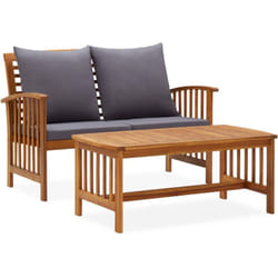 Vidaxl - Salon de jardin 2 pcs avec coussins Bois d'acacia solide