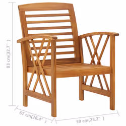 VidaXL 310266 chaise d'extérieur Terrace Bois d'acacia - Vue supplémentaire 8