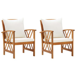 VidaXL 310267 chaise d'extérieur Terrace Siège rembourré Bois d'acacia Crème, Blanc