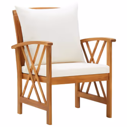 VidaXL 310267 chaise d'extérieur Terrace Siège rembourré Bois d'acacia Crème, Blanc