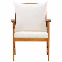 VidaXL 310267 chaise d'extérieur Terrace Siège rembourré Bois d'acacia Crème, Blanc